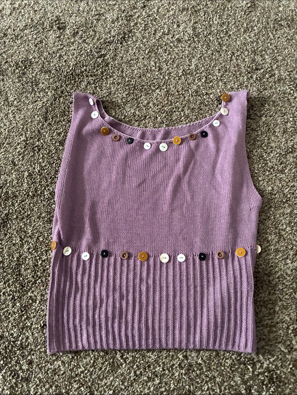 Woman’s Lavender Button-Accent Knit Tank
